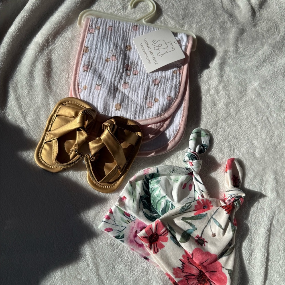 Baby Bibs and Headbands Set